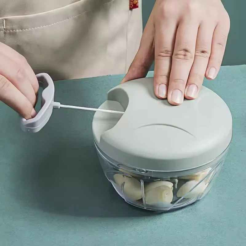 500ml/900ml Household Garlic Press Manual Meat Grinders 3/5Blades Hand-pulled Vegetable Chopper Kitchen Food Accessories Tools