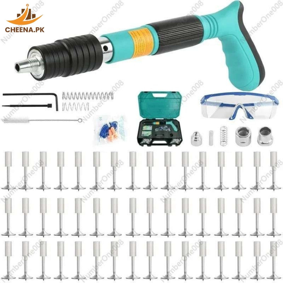 Heavy-Duty Concrete Nail Gun Kit with 10 Free Nails | Professional-Grade