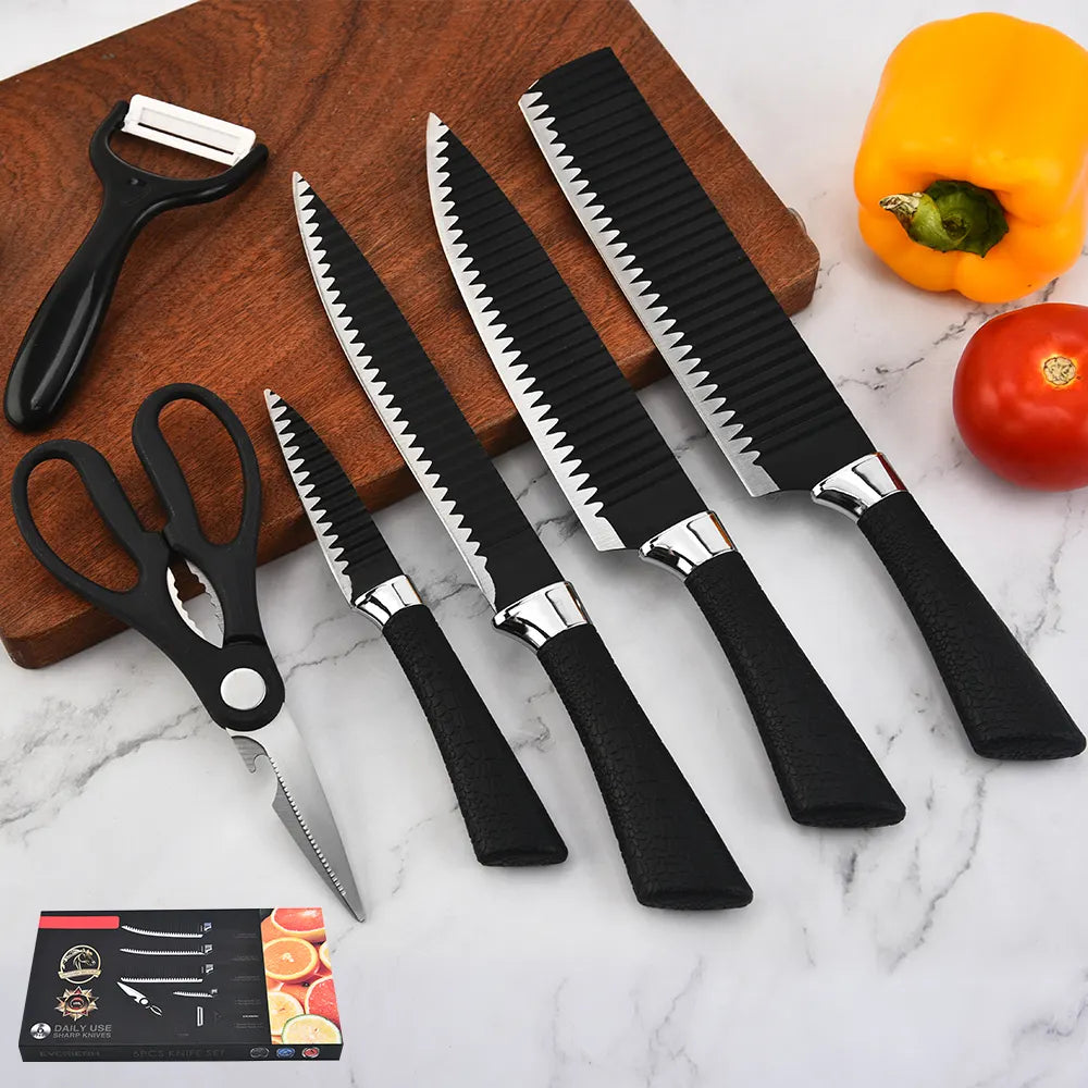 6-Piece Premium Kitchen Knife Set – Stainless Steel
