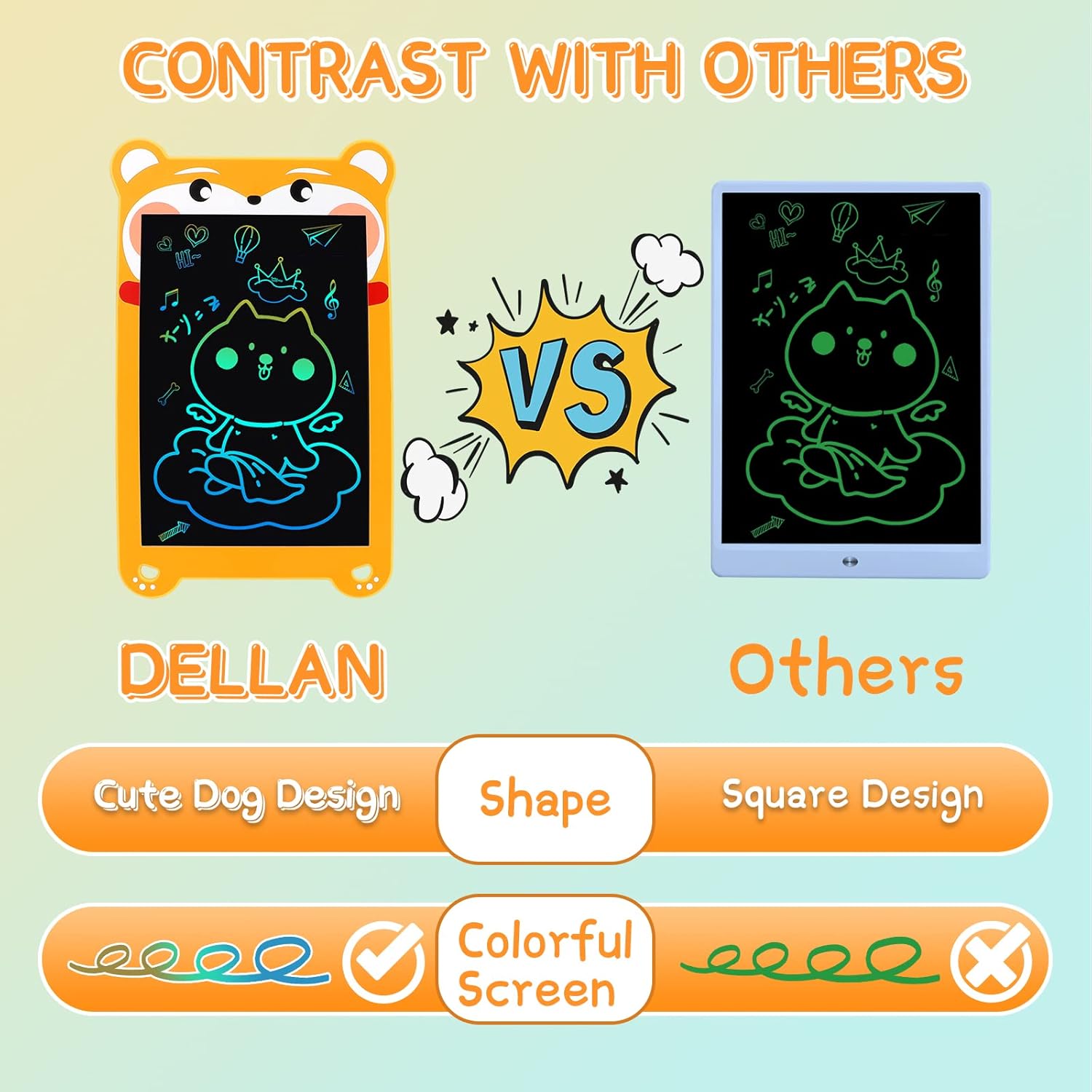 10 Inch LCD Writing Tablet for Kidsolorful – C Doodle Board