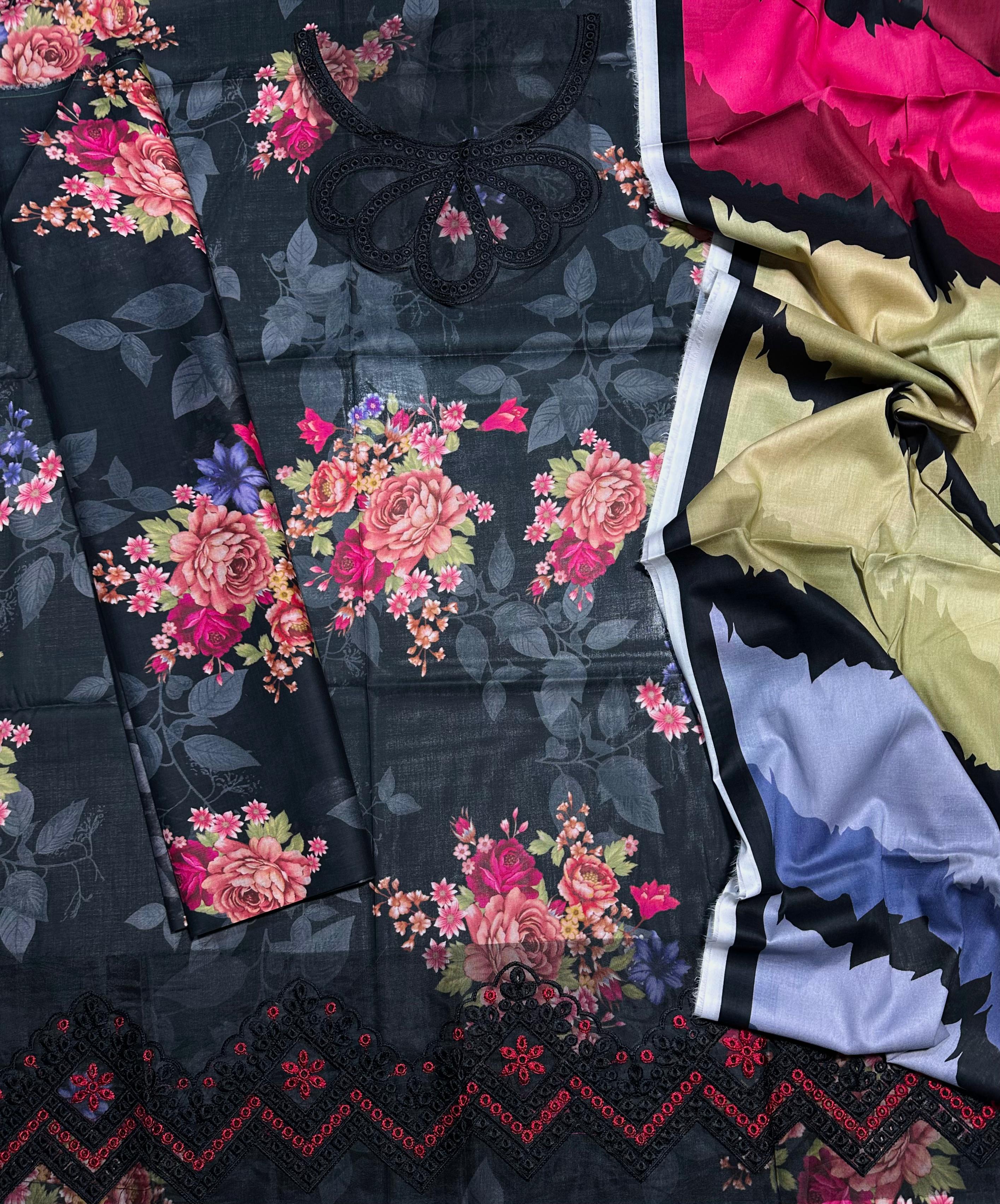 Elaf Chikankari Lawn Dress 2025th Silk Dupatta –