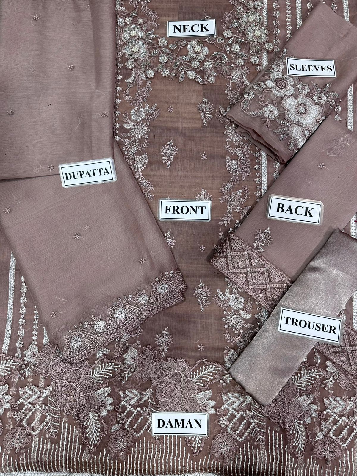 Azure Unstitched Chiffon Dress – Glam Sequin Edition 2025