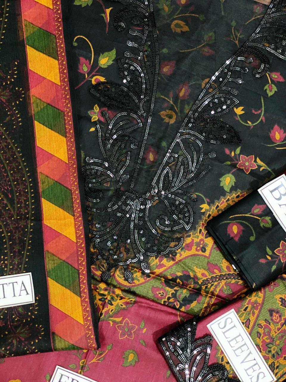Maria B MPrint Collection – | Embroidered Lawn Suit with Chiffon Dupatta