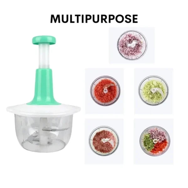 Manual Hand Push Chopper – Multifunctional Vegetable & Meat Grinder | 1.5L Capacity, Easy to Use