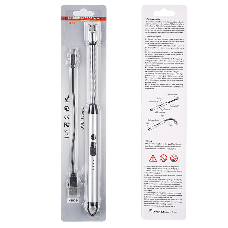 USB Rechargeable Arc Lighter – Flameless Ignition Gun for Gas Stoves, Candles & More | Windproof & Child-Safe | 3000+ Uses Per Charge