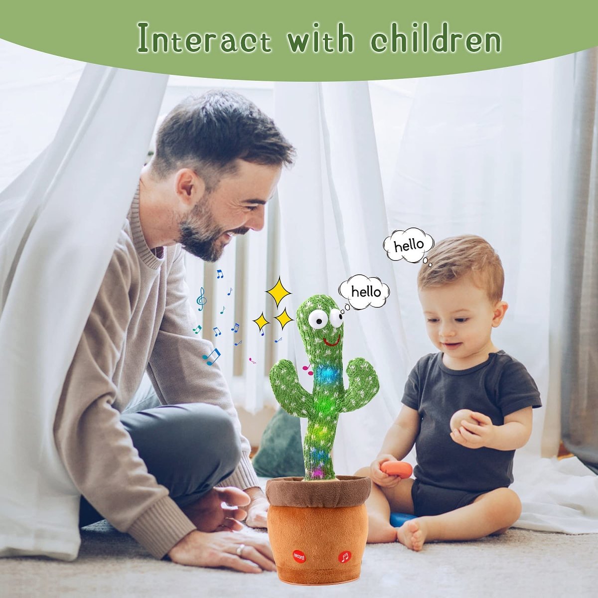 Dancing Talking Cactus Toy – USB Rechargeable Fun for Kids | Perfect Gift for Boys & Girls "