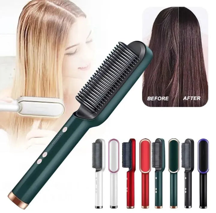TOOLUXE Hair Straightener Brush – Sleek & Smooth Hair in Minutes | Quick Styling for All Hair Types