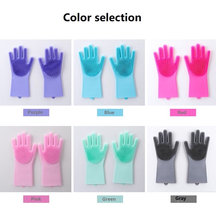 Silicone Washing Gloves – Magic Dishwashing & Cleaning Gloves for Kitchen & Home!