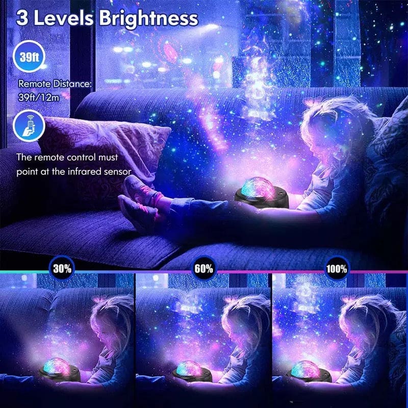 LED Star Galaxy Projector | Ocean Wave Night Light Bluetooth Speaker & Music Player | Relaxing & Romantic Room Decor