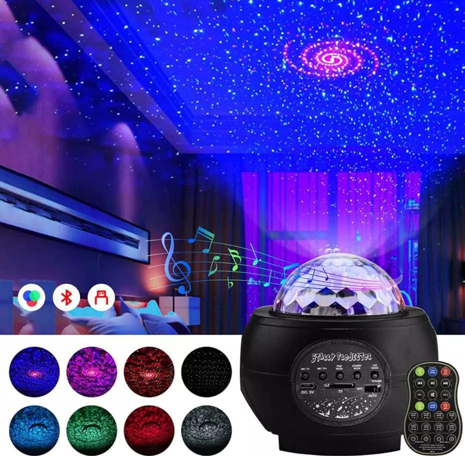 LED Star Galaxy Projector | Ocean Wave Night Light Bluetooth Speaker & Music Player | Relaxing & Romantic Room Decor