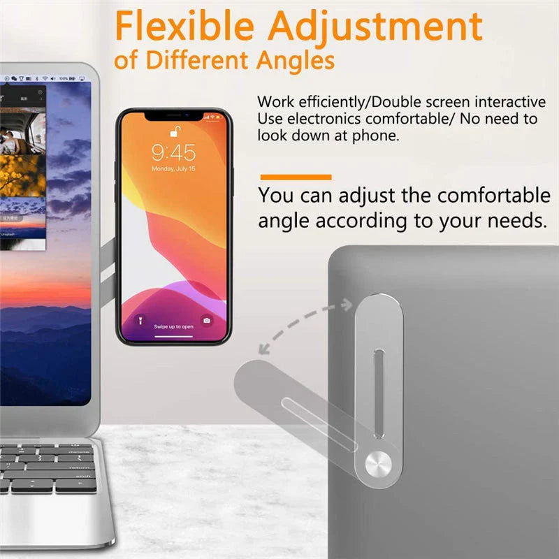 Magnetic Foldable Laptop Side Phone Holder – Adjustable Mount for Smart Dual-Screen Setup 📱✨